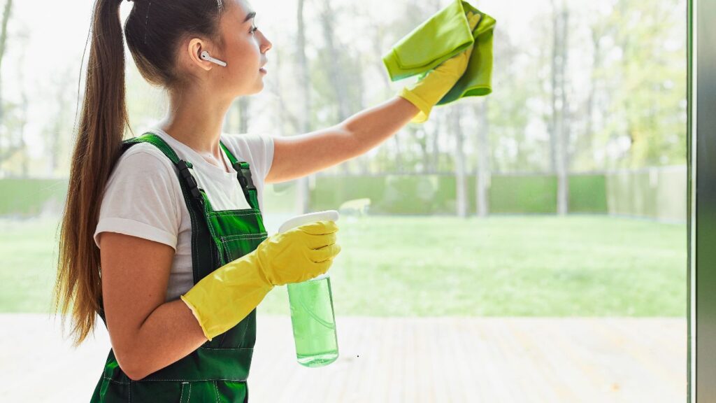 Outdoor area washing included in villa deep cleaning in Al Shahama service