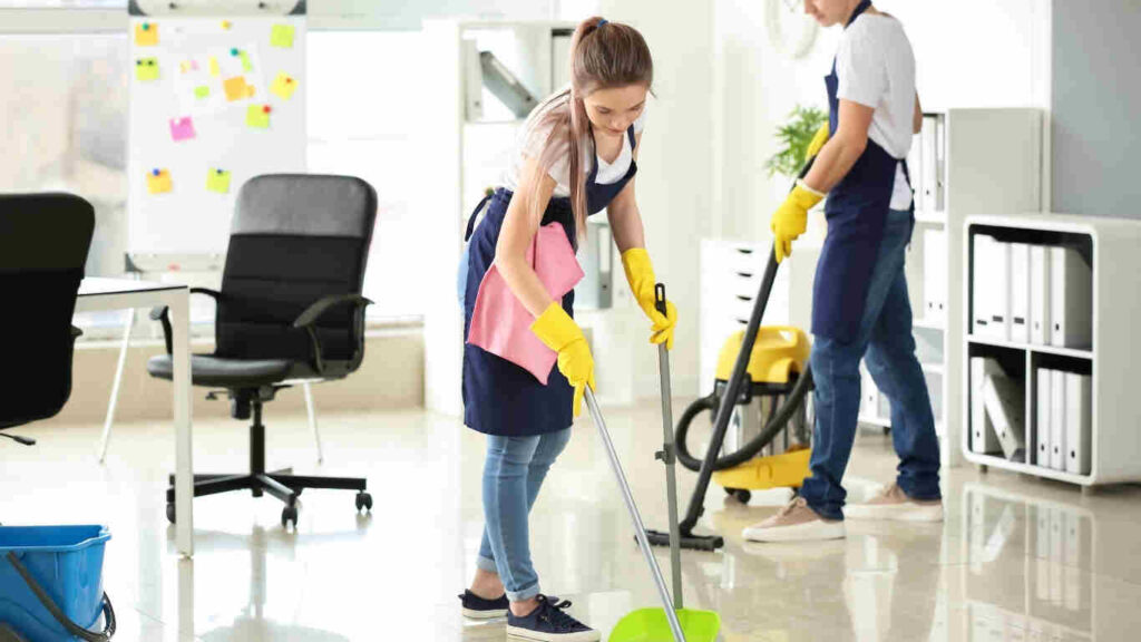 Spotless corporate office achieved through best office cleaning services by Hifi