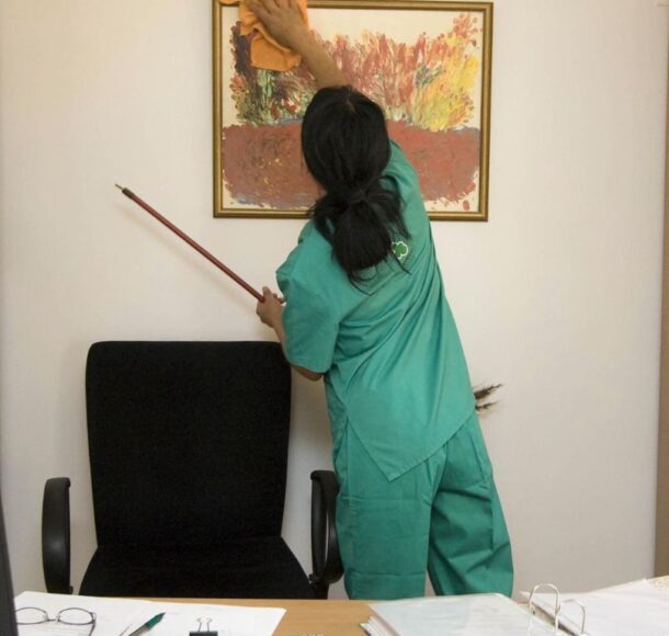 Before and after results of professional apartment cleaning services showing spotless kitchen