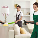 Expert cleaners providing professional apartment cleaning services using eco-friendly products.