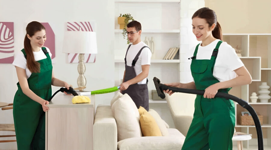 Expert cleaners providing professional apartment cleaning services using eco-friendly products.