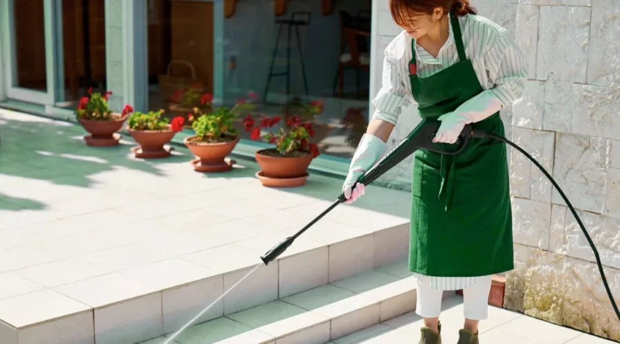 Professional parking lot cleaning in Jubail Island by Hifi Cleaning Services